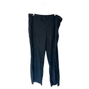 Talbots Black Basic Relaxed Langenlook‎ Linen Blend Straight Leg Pants Size 18W